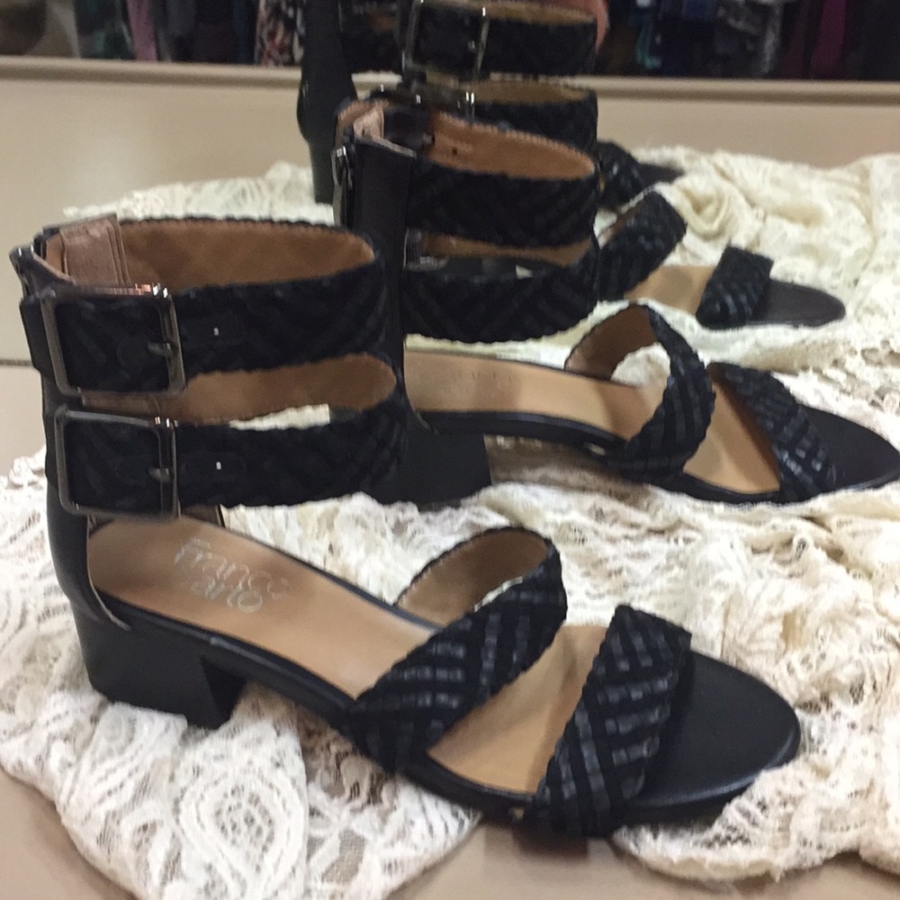 Franco Sarto Black Braided sandal - Picture 2 of 8